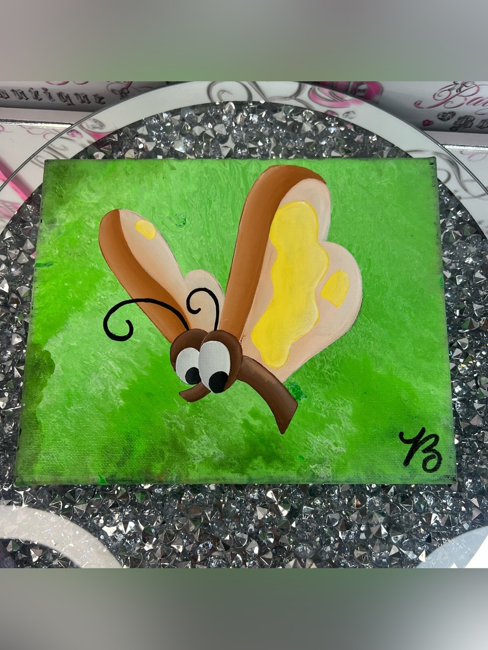 Picture canvas flying Green Butterfly Canvas Art wall art decor